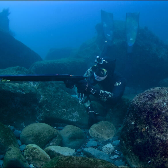 Pesca a la espera. Isaac, alumno Apnea Norte